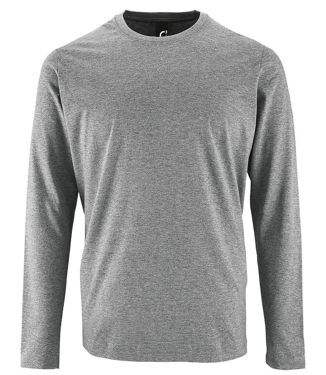 T-shirt manches longues pour homme - 02074 - gris chiné