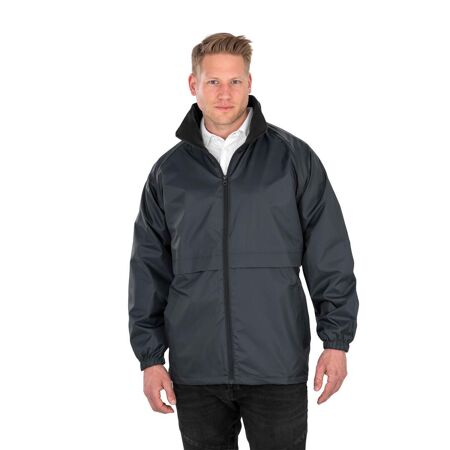 Result Mens Core Adult DWL Jacket (With Fold Away Hood) (Black) - UTBC896