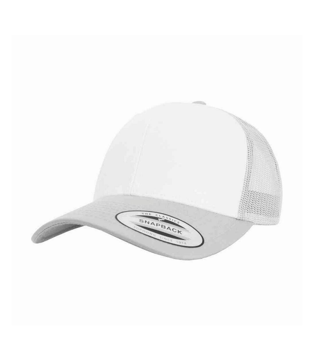 Casquette trucker argenté / blanc Flexfit-1