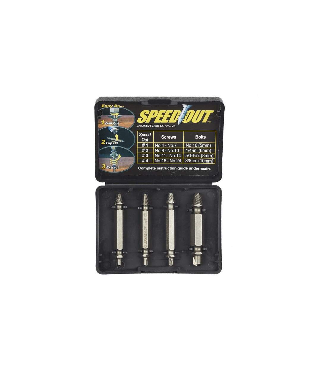 Lot de 4 Extracteurs de Vis Speed 20cm Argent