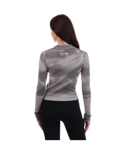 Womens/ladies Tie Dye Long-sleeved Sweater Top Grey Diesel