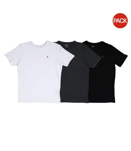 Pack Of 3  Mens Colney T-shirt  Black Grey White Farah