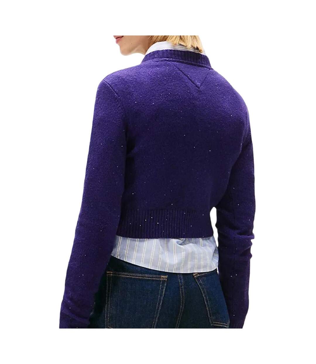 Pull violet femme tommy hilfiger tjw sparkle flag-2