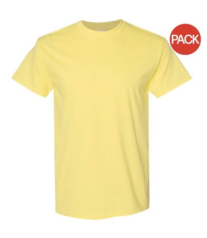 Lot de 5  t-shirts manches courtes hommes jaune clair Gildan