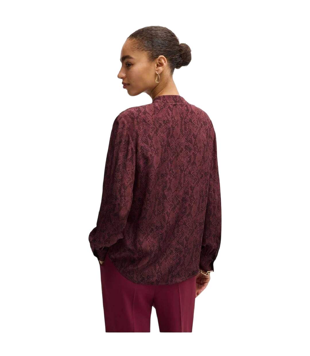 Blouse Manches Longues Motif/style Imprimé Serpent Femme Bordeaux Boss-3