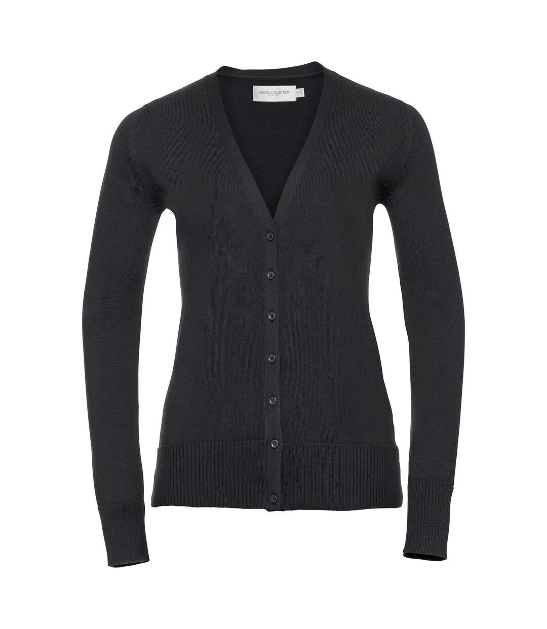 Collection Ladies/womens Cardigan En Tricot À Col En V Noir Russell-1