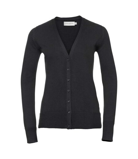 Collection Ladies/womens Cardigan En Tricot À Col En V Noir Russell