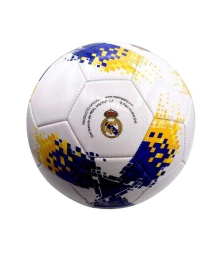 Ballon De Foot Taille 5 Blanc Bleu Jaune Real Madrid CF