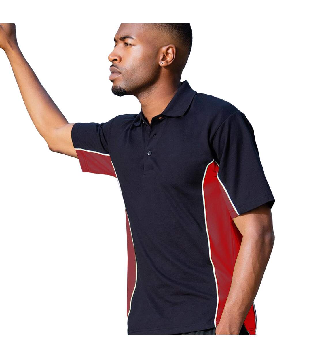 Polo À Manches Courtes Homme Noir Rouge Blanc GAMEGEAR-3