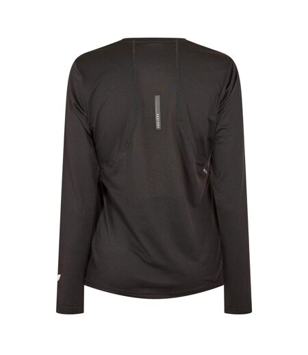 T-shirt Manches Longues Motif/style Uni Femme Noir Castore
