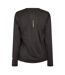 T-shirt Manches Longues Motif/style Uni Femme Noir Castore-2