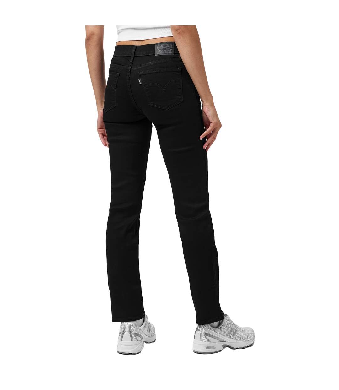 Womens/ladies 314 Denim Straight Jeans Black Levis-4