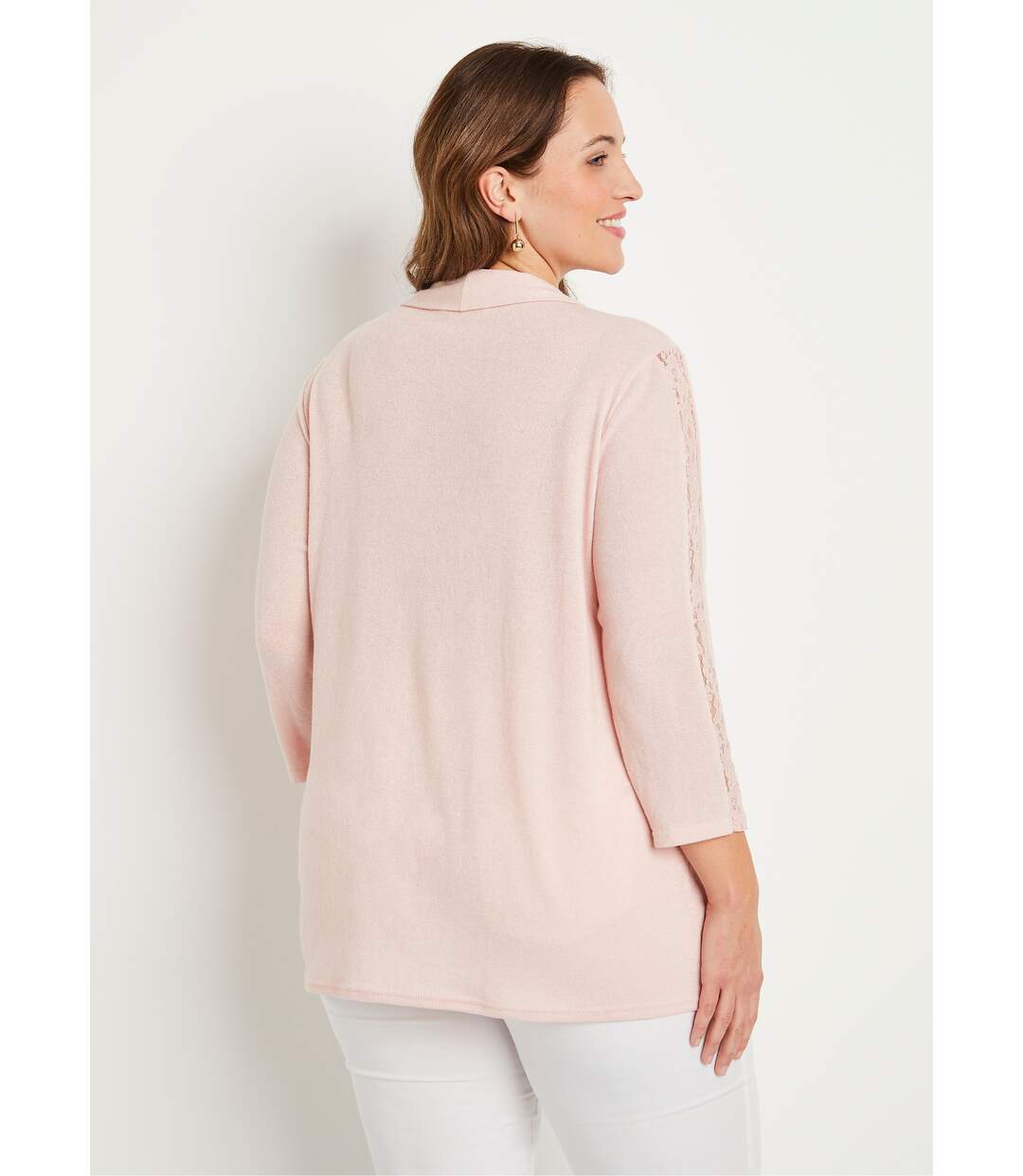 T-shirt 2-en-1 manches 3/4 avec dentelle-2