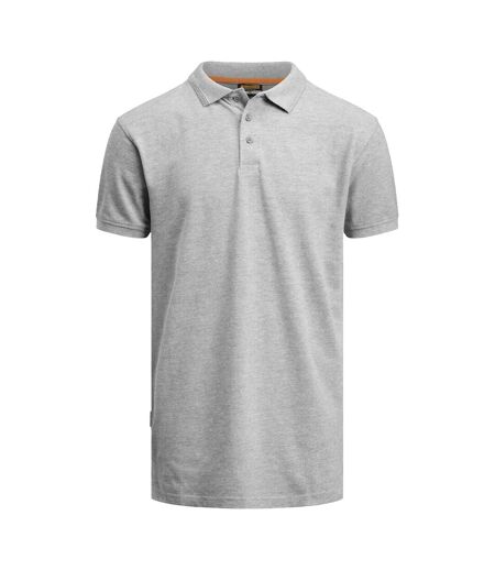 Mens Melange Polo Shirt Grey Jobman