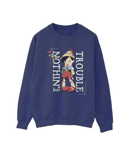 Disney Sweat-shirt Womens/Ladies Pinocchio Nothing But Trouble (Bleu marine) - UTBI32656