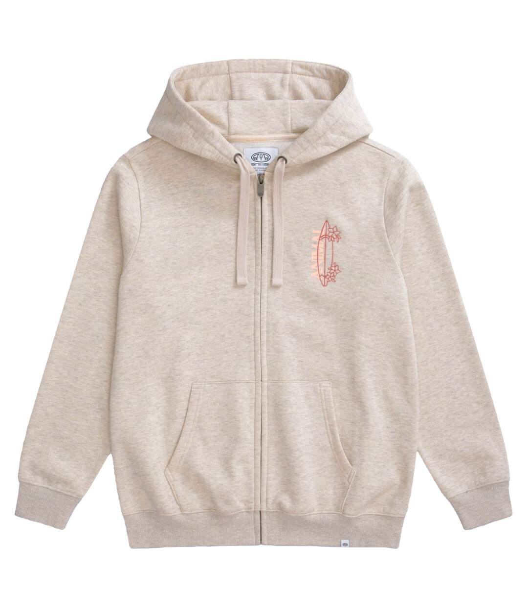 Womens/ladies maya full zip hoodie light beige Animal-1