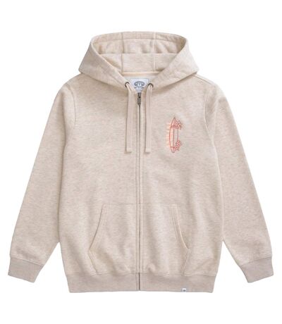 Womens/ladies maya full zip hoodie light beige Animal