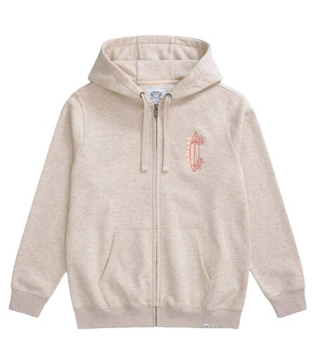 Womens/ladies maya full zip hoodie light beige Animal