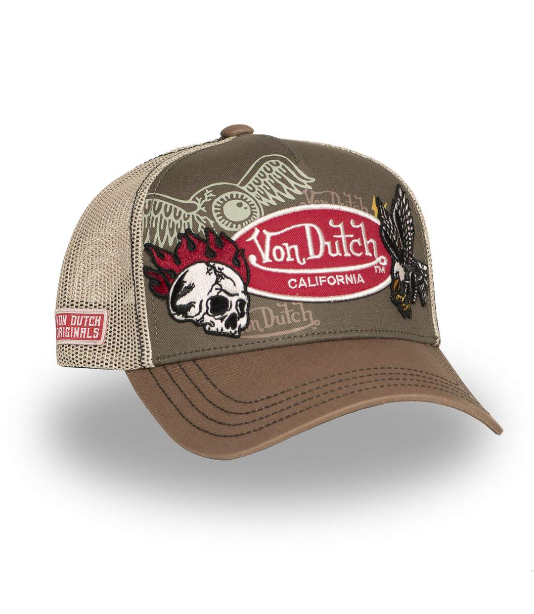Casquette trucker avec filet adulte print devant Patches Vondutch-4