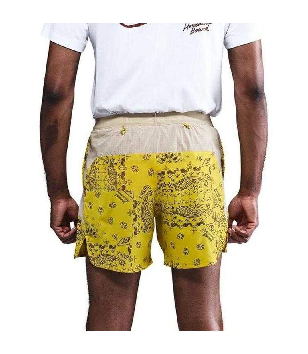 Mens Trail All-over Print Running Shorts Yellow Nike-3