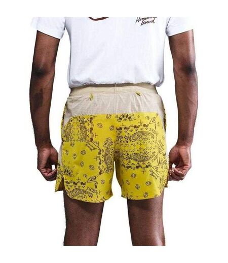 Mens Trail All-over Print Running Shorts Yellow Nike