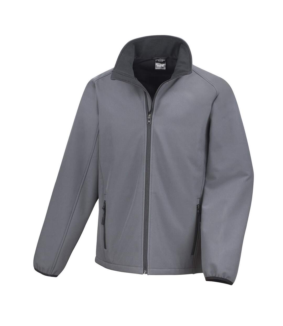 Mens printable soft shell jacket charcoal/black Result Core