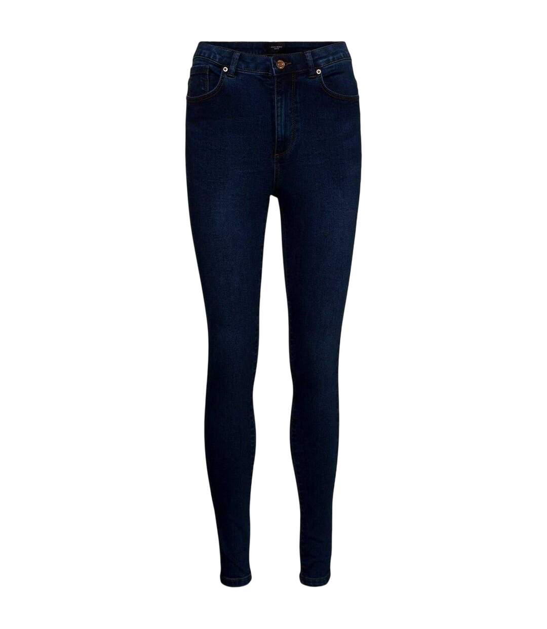 Womens/ladies Denim Skinny Jeans Dark Blue Vero Moda-2