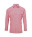 Chemise Gingham Homme Rouge Blanc Premier-1