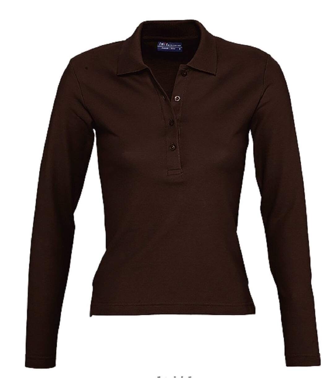 Polo manches longues - Femme - 11317 - marron chocolat