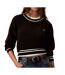 Pull noir femme calvin klein jeans woven label-1