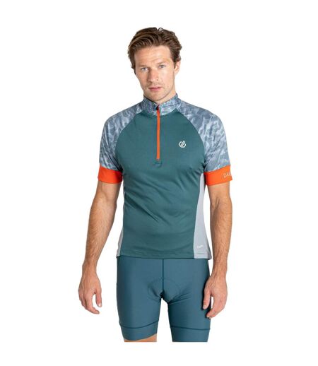 Dare 2B Mens Stay the Course III Camo Cycling Jersey (Mediterranean Green) - UTRG8694