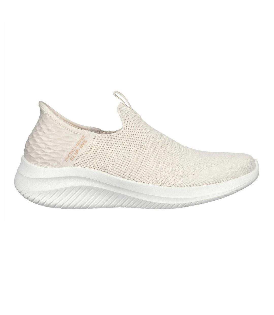 Baskets Ultra Flex 3.0 Smooth Step Femme Blanc Cassé Skechers-1