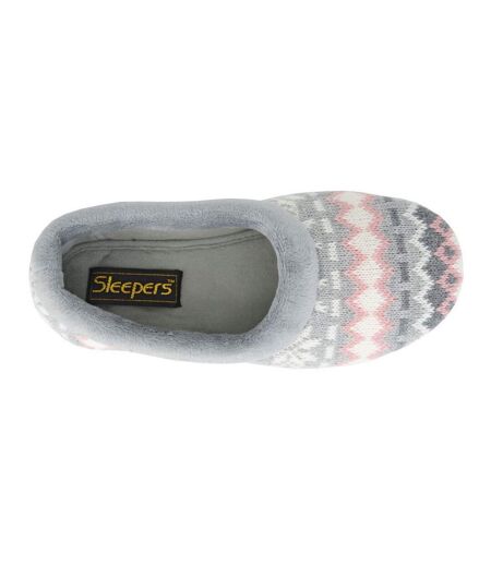Chaussons Motif/style Tricoté Janine Femme Gris Sleepers