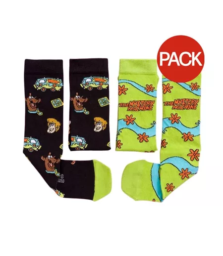 Chaussettes Motif/style Mystery Machine Adulte Noir Vert Scooby Doo