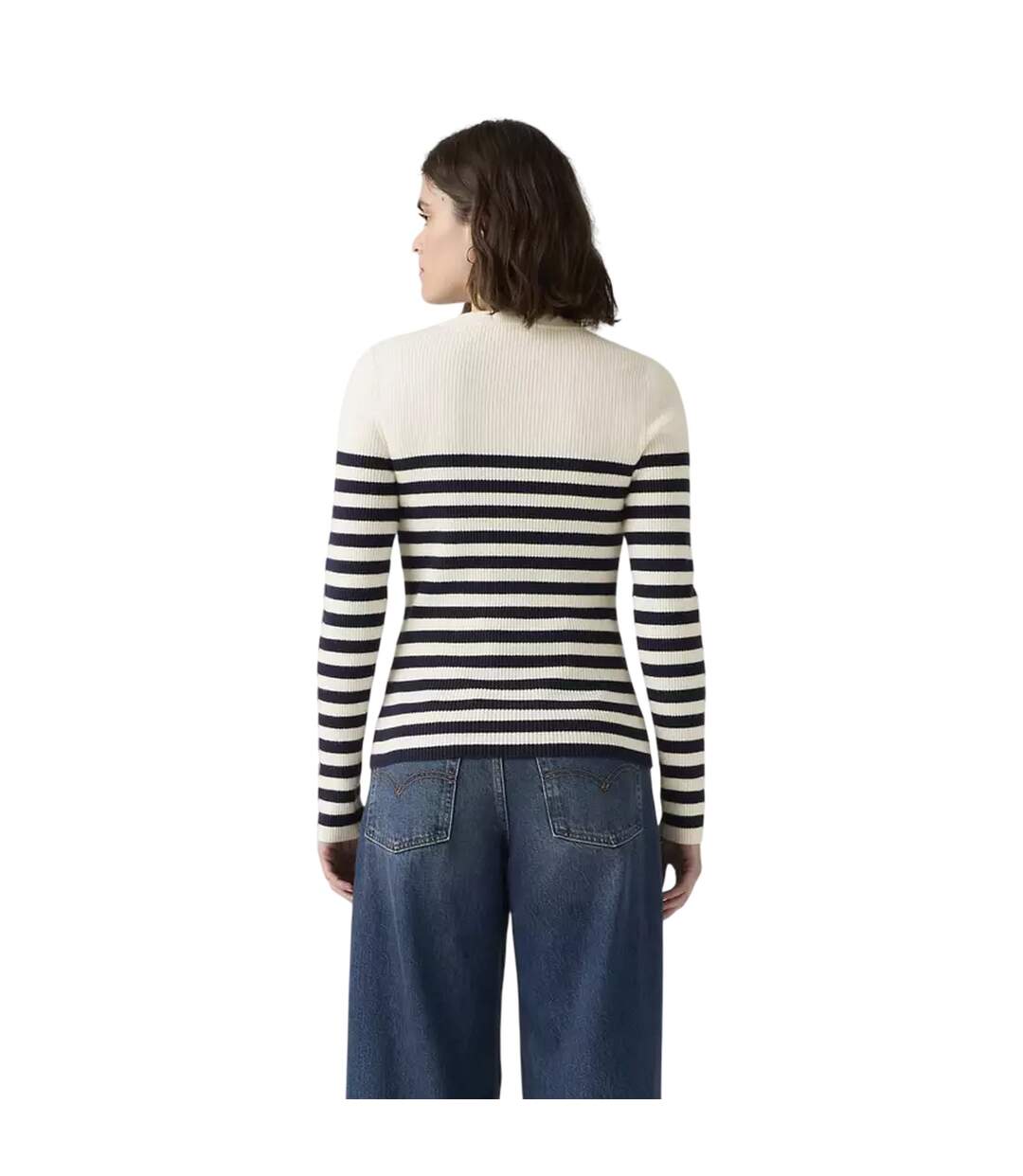 Sweat Manches Longues Motif/style À Rayures Femme Bleu Blanc Levis-3