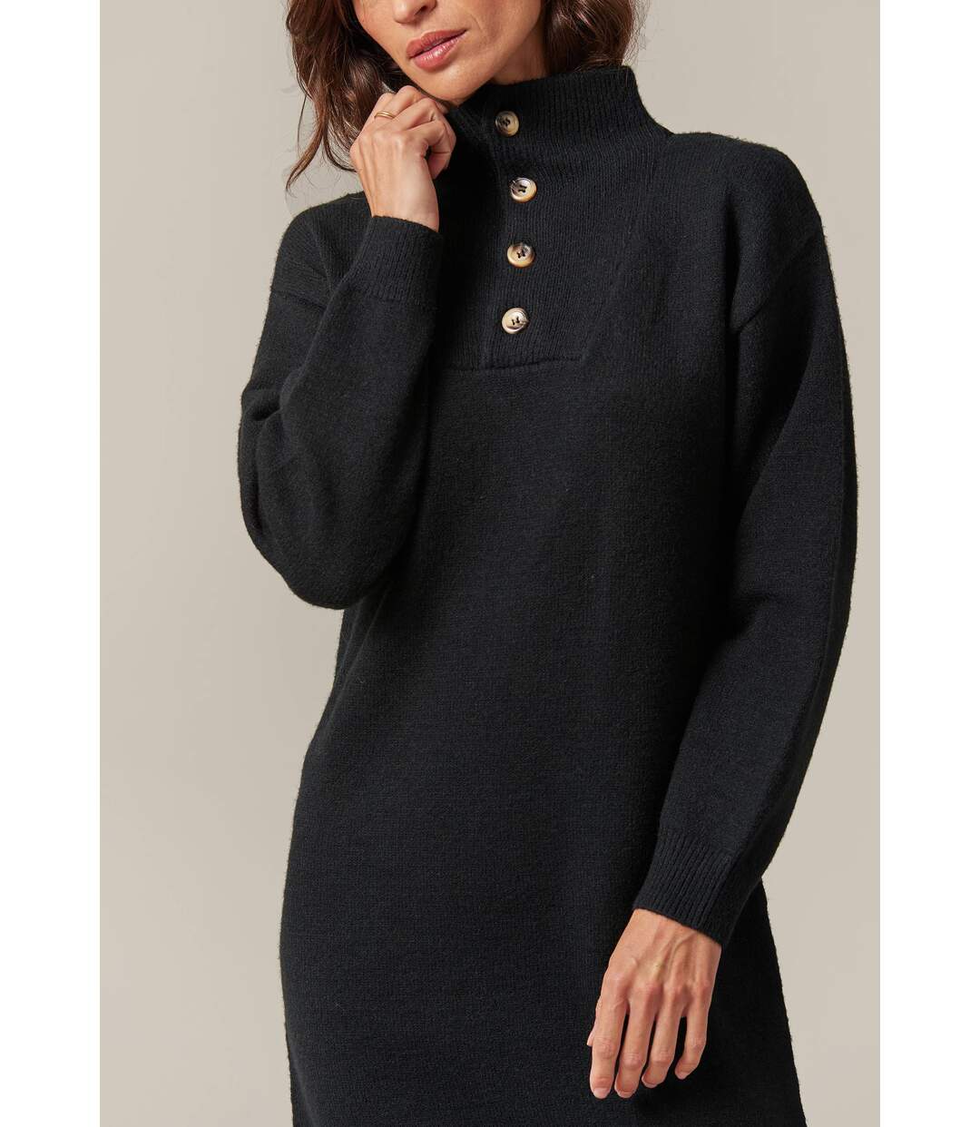 Robe pull à col boutonné HANIA-4