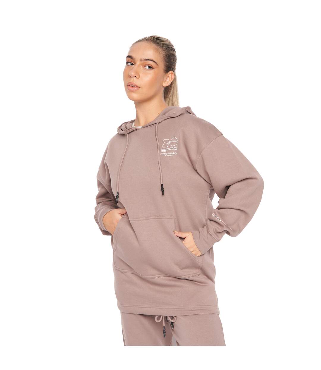 Sweat À Capuche Reny Femme Taupe Crosshatch-2