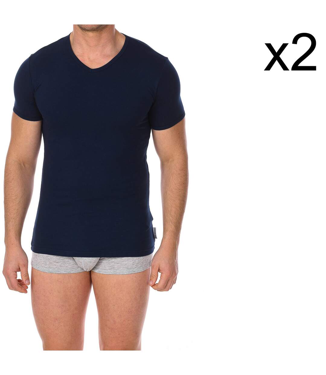 Pack-2 Essential Short Sleeve T-Shirts BKK1UTS02BI for Men-2