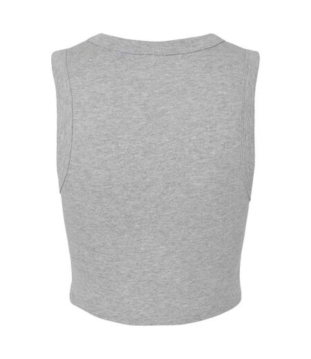 Womens/ladies Muscle Micro-rib Cropped Vest Top Athletic Heather Grey Bella + Canvas