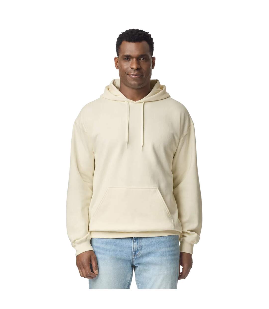 Sweat À Capuche Adulte Blanc Cassé Gildan-1