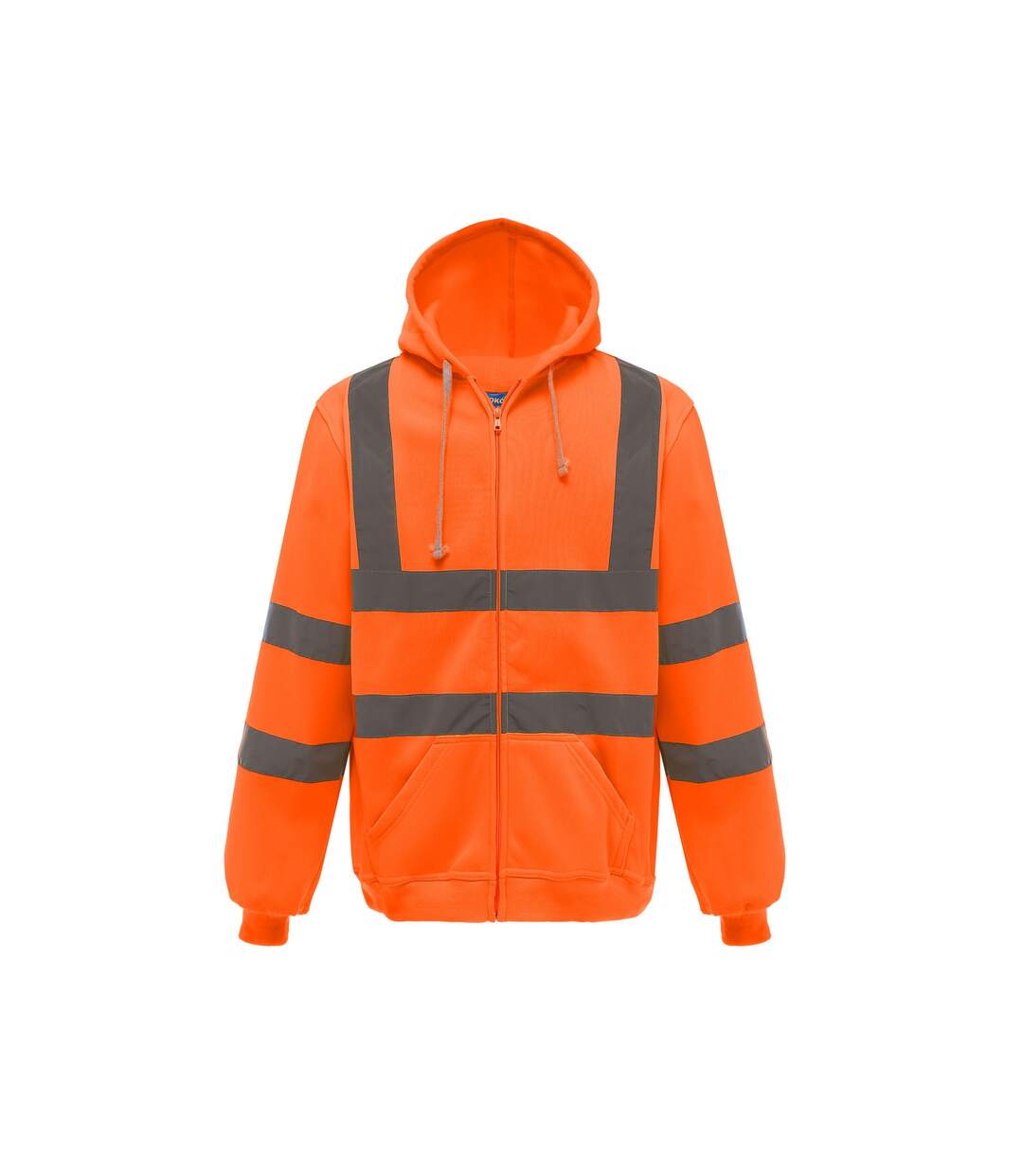 Mens hi-vis full zip hoodie orange Yoko-3