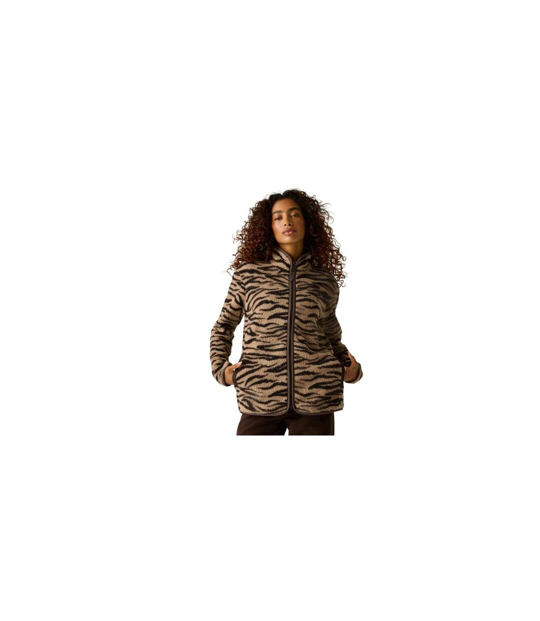 Veste Polaire Motif/style Imprimé Zèbre Frankie Femme Beige Regatta-1