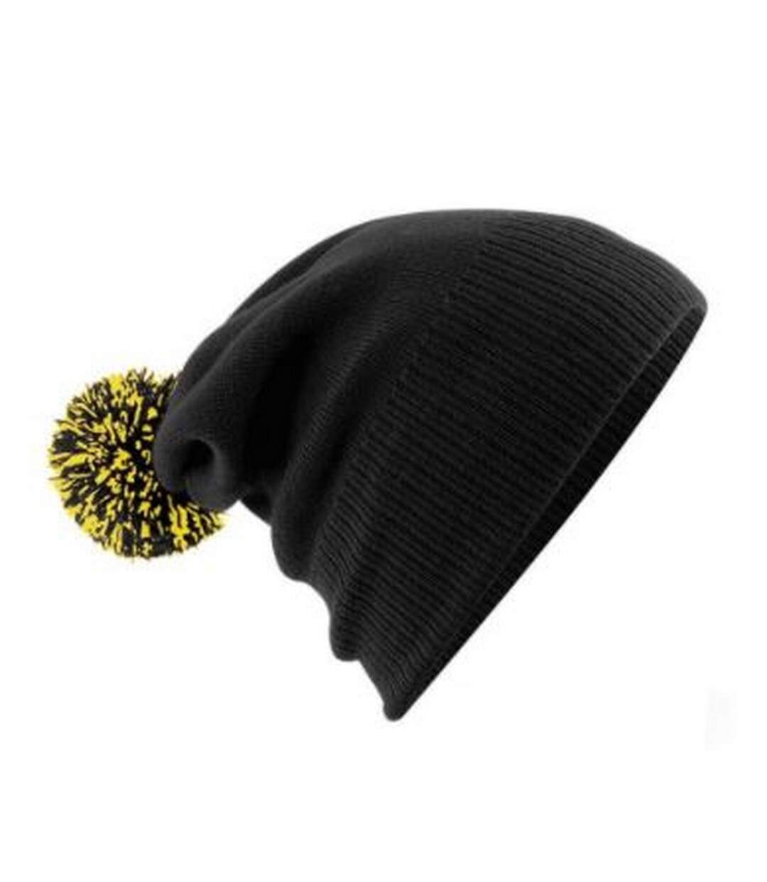 Bonnet Snowstar Unisexe Noir Jaune Beechfield-2