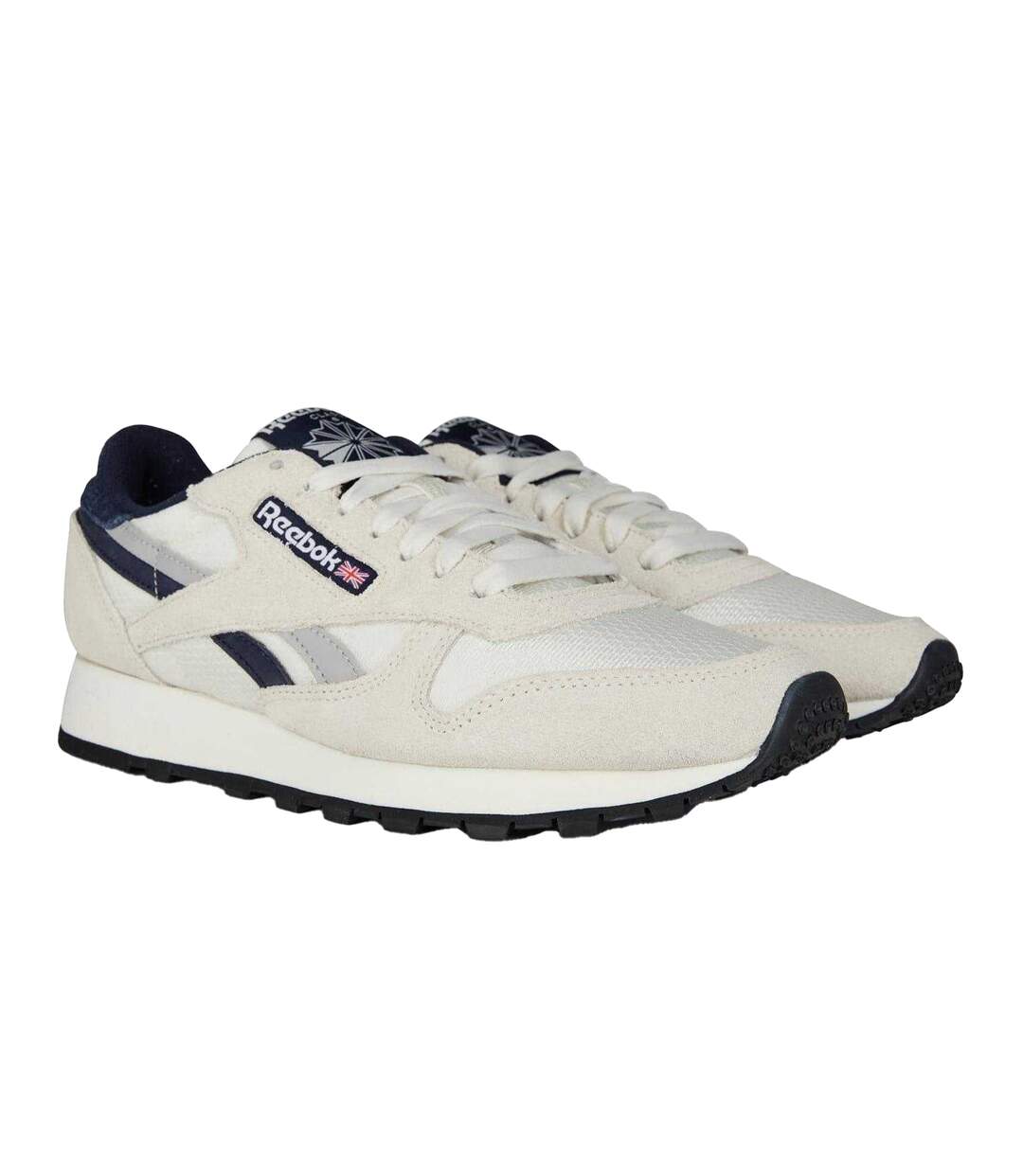 Baskets Classic Homme Blanc Cassé Bleu Marine Reebok-4
