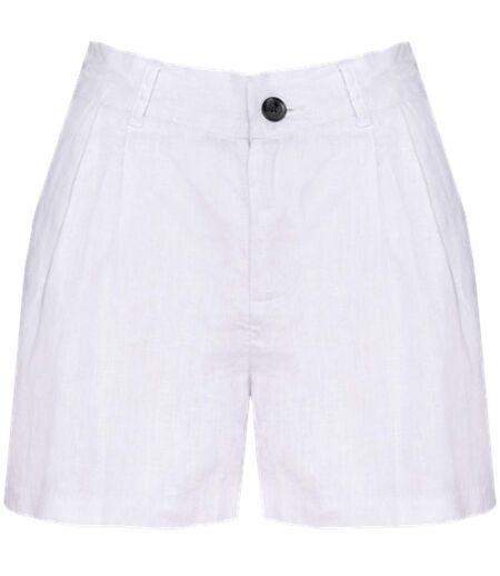 Bermuda en lin - Femme - PATS713 - blanc