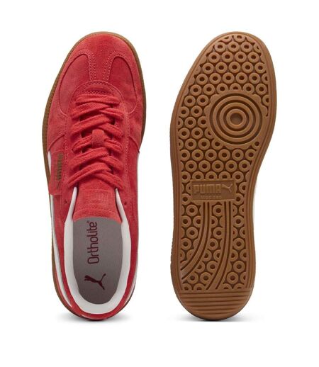 Mens Palermo Leather Trainers Red White Puma