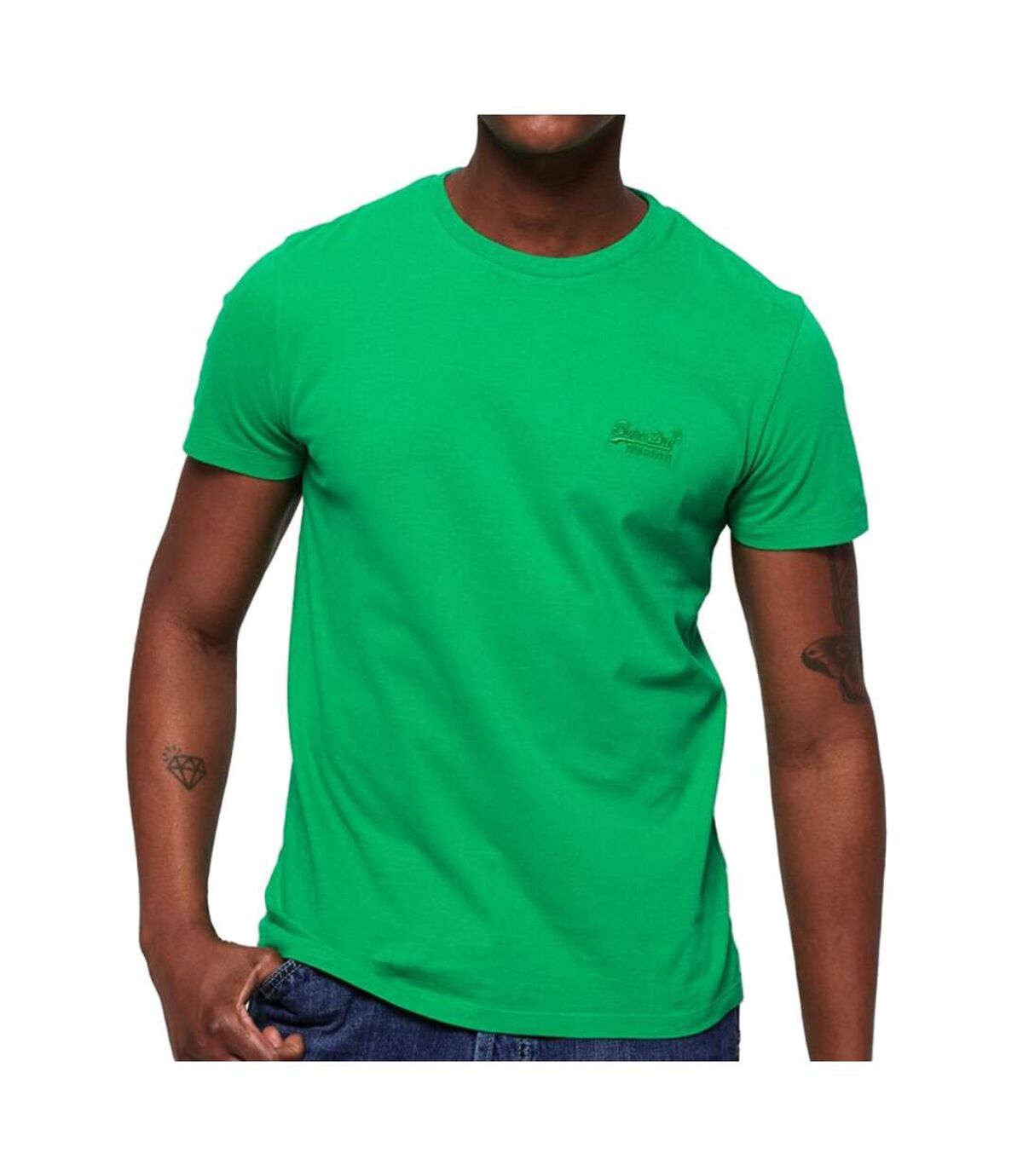 T-Shirt vert homme Superdry Orange Label Lite Tee