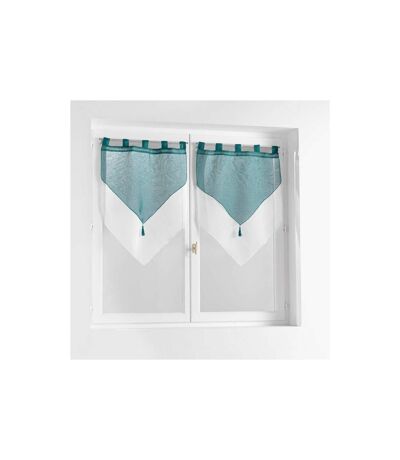 Paire de Voilages Duetto 60x160cm Pétrole & Blanc