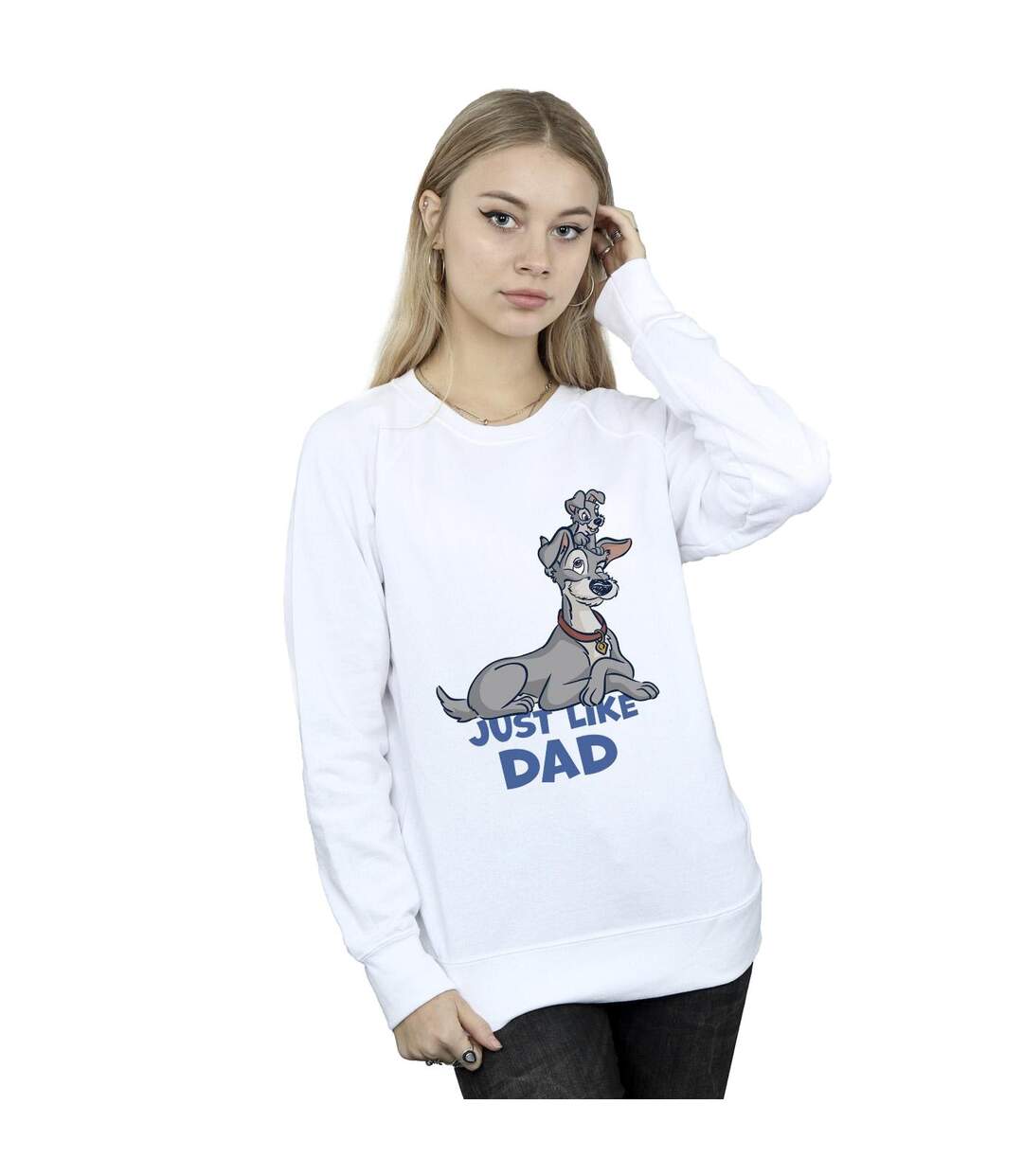Disney - Sweat LADY AND THE TRAMP JUST LIKE DAD - Femme (Blanc) - UTBI23221-2
