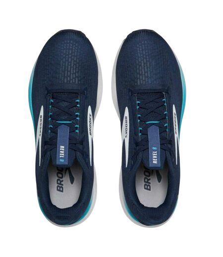 Mens Revel 8 Road Running Shoes Navy White Brooks